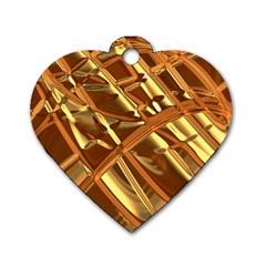 Gold Background Dog Tag Heart (two Sides)
