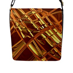 Gold Background Flap Closure Messenger Bag (l) by Alisyart