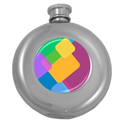Geometry Nothing Color Round Hip Flask (5 Oz)