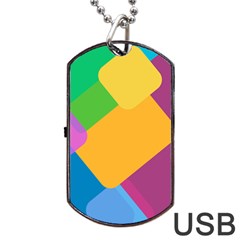 Geometry Nothing Color Dog Tag Usb Flash (two Sides)