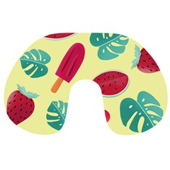 Watermelon Leaves Strawberry Travel Neck Pillow