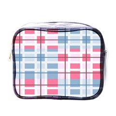 Fabric Textile Plaid Mini Toiletries Bag (one Side) by HermanTelo