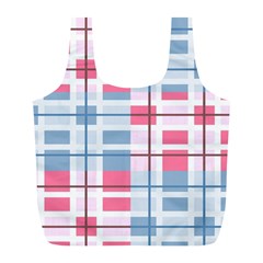 Fabric Textile Plaid Full Print Recycle Bag (l) by HermanTelo