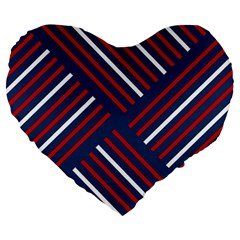 Geometric Background Stripes Large 19  Premium Heart Shape Cushions