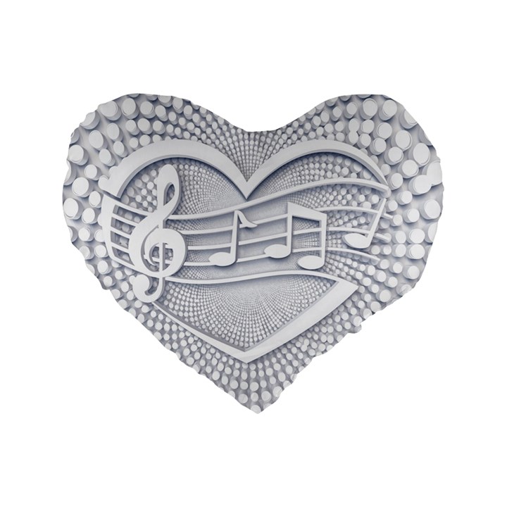 Circle Music Standard 16  Premium Heart Shape Cushions