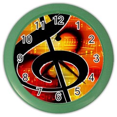 Clef Music Lines Notenblatt Color Wall Clock by HermanTelo