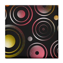 Circles Yellow Space Tile Coasters by HermanTelo