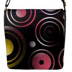 Circles Yellow Space Flap Closure Messenger Bag (s)