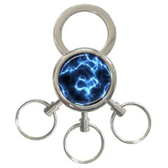 Electricity Blue Brightness 3-ring Key Chain by HermanTelo