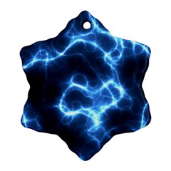 Electricity Blue Brightness Ornament (snowflake) by HermanTelo