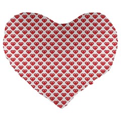 Red Diamond Large 19  Premium Heart Shape Cushions