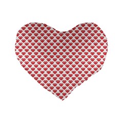 Red Diamond Standard 16  Premium Flano Heart Shape Cushions