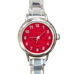 Roses Red Love Round Italian Charm Watch by HermanTelo