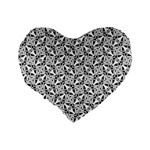 Ornamental Checkerboard Standard 16  Premium Flano Heart Shape Cushions Back
