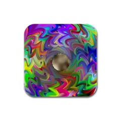 Rainbow Plasma Neon Rubber Square Coaster (4 Pack)  by HermanTelo