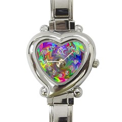 Rainbow Plasma Neon Heart Italian Charm Watch by HermanTelo