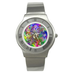 Rainbow Plasma Neon Stainless Steel Watch by HermanTelo