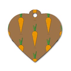 Healthy Fresh Carrot Dog Tag Heart (two Sides) by HermanTelo