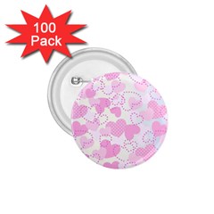 Valentine Background Hearts 1 75  Buttons (100 Pack)  by Bajindul