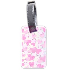 Valentine Background Hearts Luggage Tag (two Sides) by Bajindul