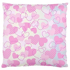 Valentine Background Hearts Large Cushion Case (two Sides) by Bajindul