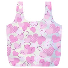 Valentine Background Hearts Full Print Recycle Bag (xl) by Bajindul