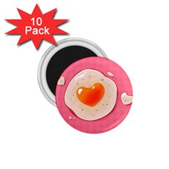 Omelette Heart Pink Valentine 1 75  Magnets (10 Pack) 