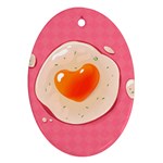 Omelette Heart Pink Valentine Oval Ornament (Two Sides) Back
