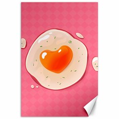 Omelette Heart Pink Valentine Canvas 24  X 36  by Bajindul