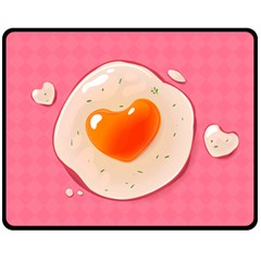 Omelette Heart Pink Valentine Fleece Blanket (medium)  by Bajindul