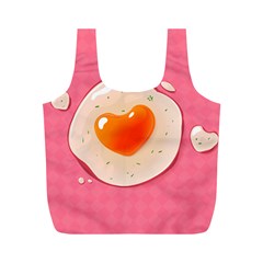 Omelette Heart Pink Valentine Full Print Recycle Bag (m) by Bajindul