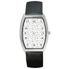 Music Notes Background Barrel Style Metal Watch by Bajindul