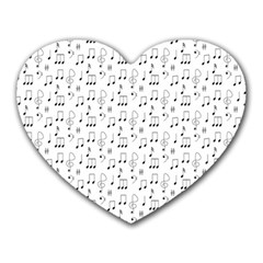 Music Notes Background Heart Mousepads by Bajindul