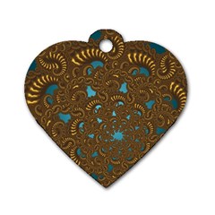 Fractal Abstract Dog Tag Heart (one Side) by Bajindul