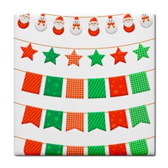 Christmas Bunting Banners Tasse Tile Coasters