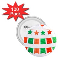 Christmas Bunting Banners Tasse 1.75  Buttons (100 pack) 