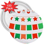 Christmas Bunting Banners Tasse 3  Buttons (100 pack)  Front