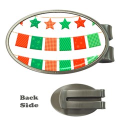 Christmas Bunting Banners Tasse Money Clips (Oval) 