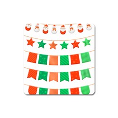 Christmas Bunting Banners Tasse Square Magnet