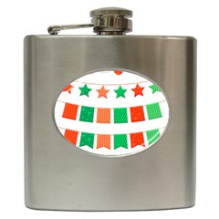 Christmas Bunting Banners Tasse Hip Flask (6 Oz) by Bajindul