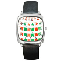 Christmas Bunting Banners Tasse Square Metal Watch