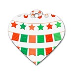 Christmas Bunting Banners Tasse Dog Tag Heart (Two Sides) Front
