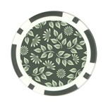 Flowers Pattern Spring Green Poker Chip Card Guard (10 pack) Back