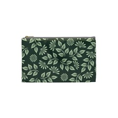 Flowers Pattern Spring Green Cosmetic Bag (small)