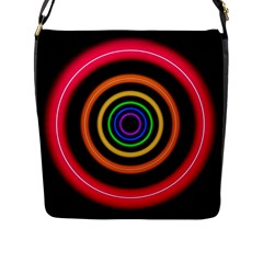 Neon Light Abstract Flap Closure Messenger Bag (l) by Bajindul