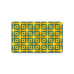 Green Plaid Star Gold Background Magnet (name Card) by Alisyart