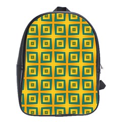 Green Plaid Star Gold Background School Bag (large) by Alisyart