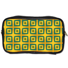 Green Plaid Star Gold Background Toiletries Bag (one Side)