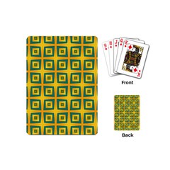 Green Plaid Star Gold Background Playing Cards Single Design (mini) by Alisyart