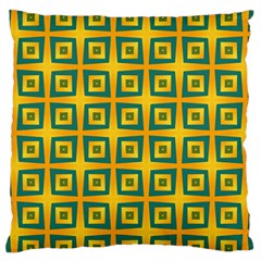 Green Plaid Star Gold Background Large Flano Cushion Case (two Sides)